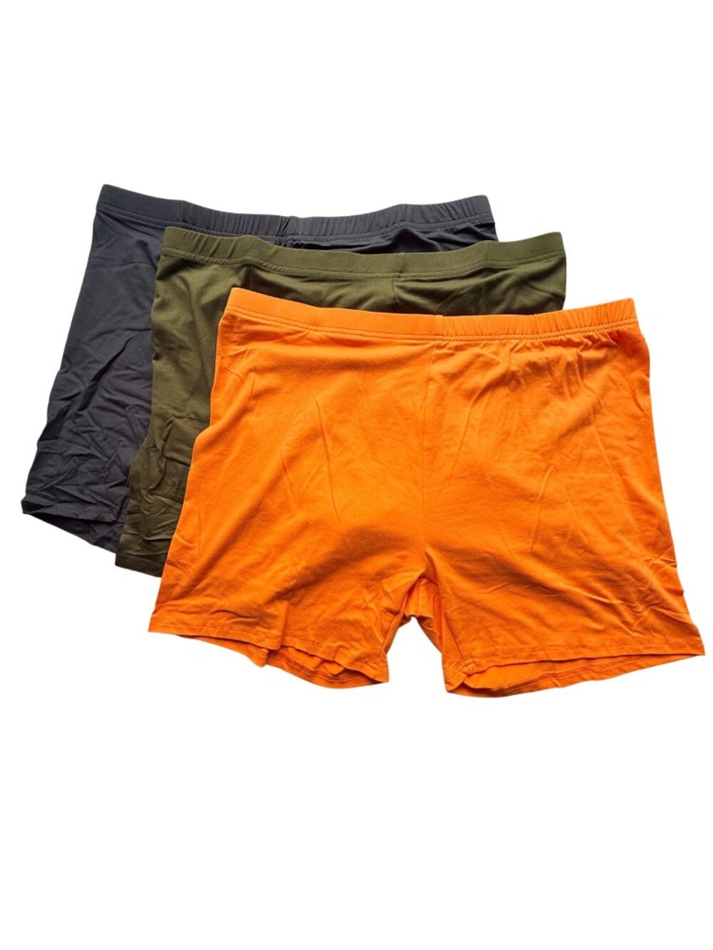 Womens 3-Pack Boxer Shorts Green Gray Orange XXL Polyester Stretch
